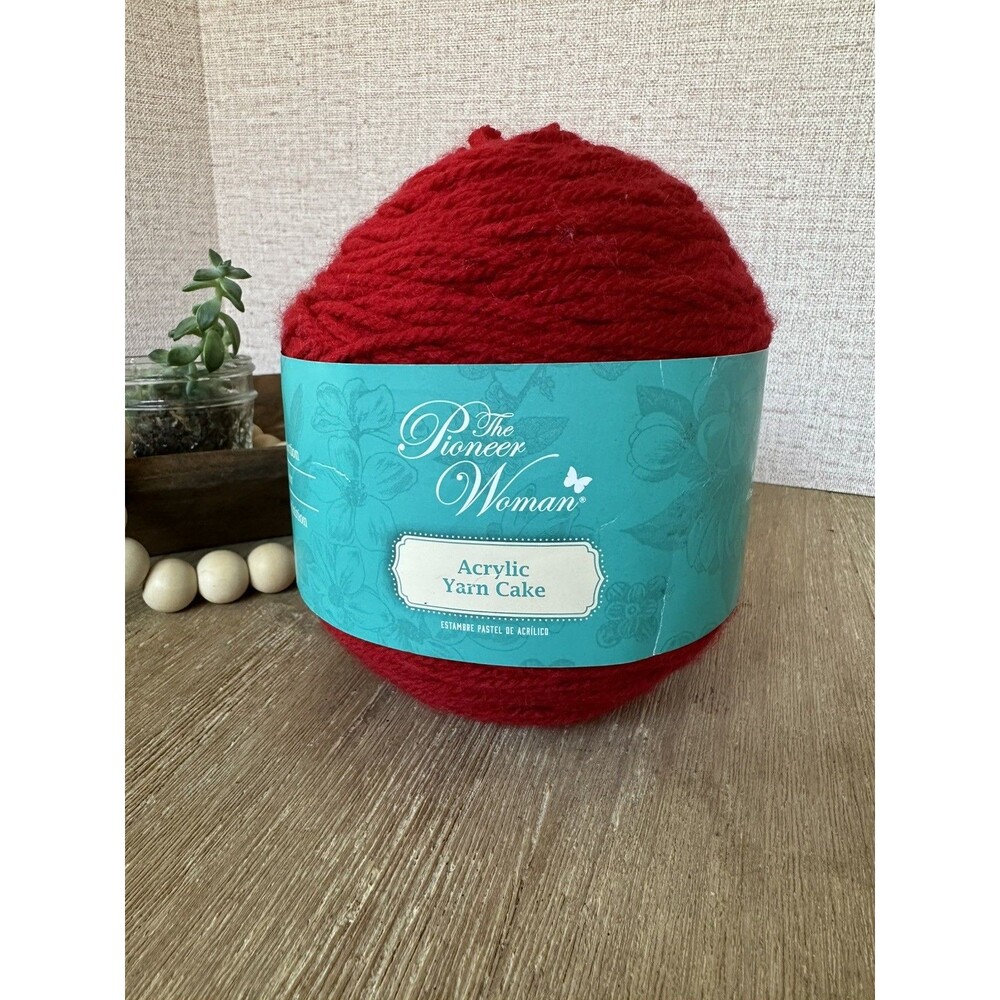 New Pioneer Woman Acrylic Yarn Cake - Red